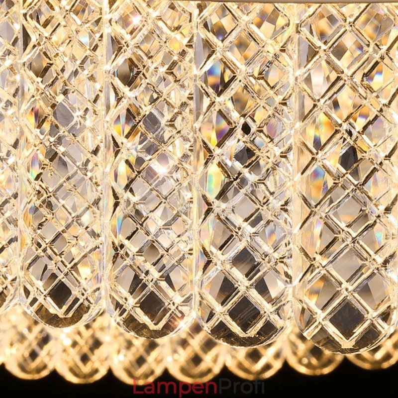 Quadratische Kristallpendelleuchte 1 2 Ringe K9 Kristall Innendeckenleuchte