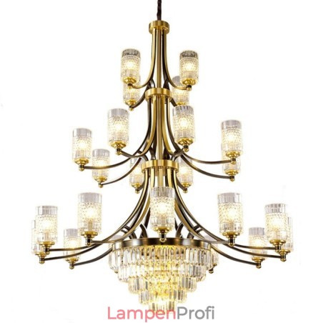 Großer Luxus-Kronleuchter aus Kupferkristall für 12+8+4 Lampenfassungen Großer Luxus-Kronleuchter aus Kupferkristall für 12+8+4 Lampenfassungen