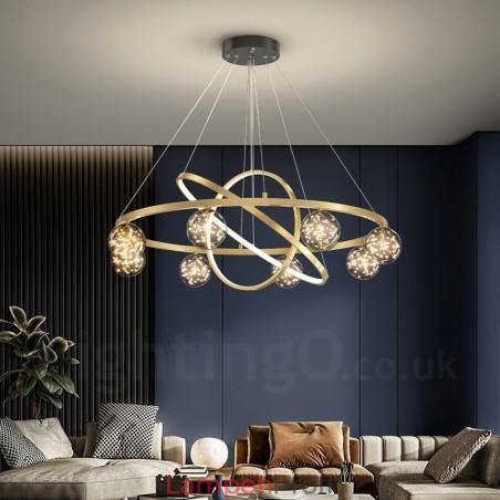 Nordische moderne Pendelleuchte mit goldenem Kreis Nordische moderne Pendelleuchte mit goldenem Kreis
