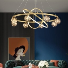 Nordische moderne Pendelleuchte mit goldenem Kreis