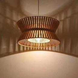 Vintage Holz Pendelleuchte