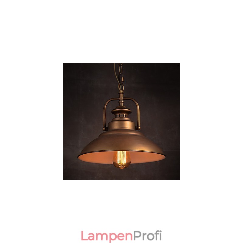 Retro-Pendelleuchte mit Schirm aus Metall im Old Factory-Stil