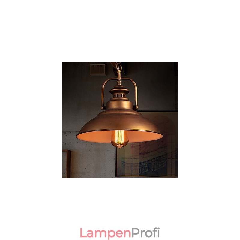Retro-Pendelleuchte mit Schirm aus Metall im Old Factory-Stil