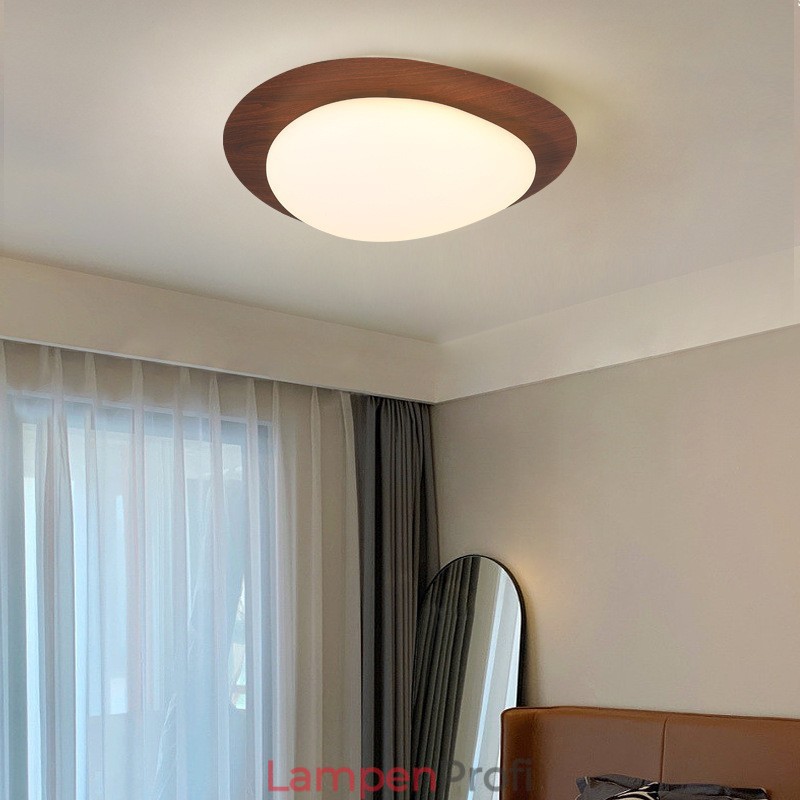 Dimmbare Deckenleuchte mit Vollspektrum-Augenschutz, nordische Log-Grain-Kieselsteine