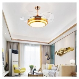 Moderne Deckenventilatorlampe ABS-Lüfterflügel Acrylbeleuchtung