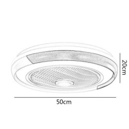 Moderne Deckenventilatorleuchten Runde Deckenleuchte aus Acryl mit Fernbedienung