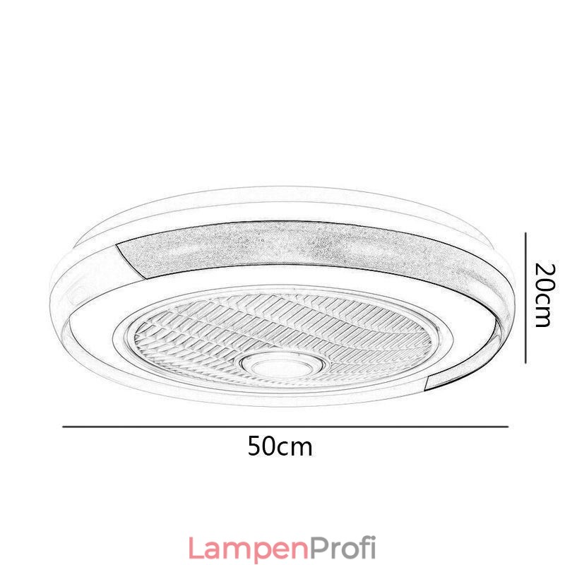 Moderne Deckenventilatorleuchten Runde Deckenleuchte aus Acryl mit Fernbedienung