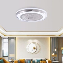 Moderne Deckenventilatorleuchten Runde Deckenleuchte aus Acryl mit Fernbedienung