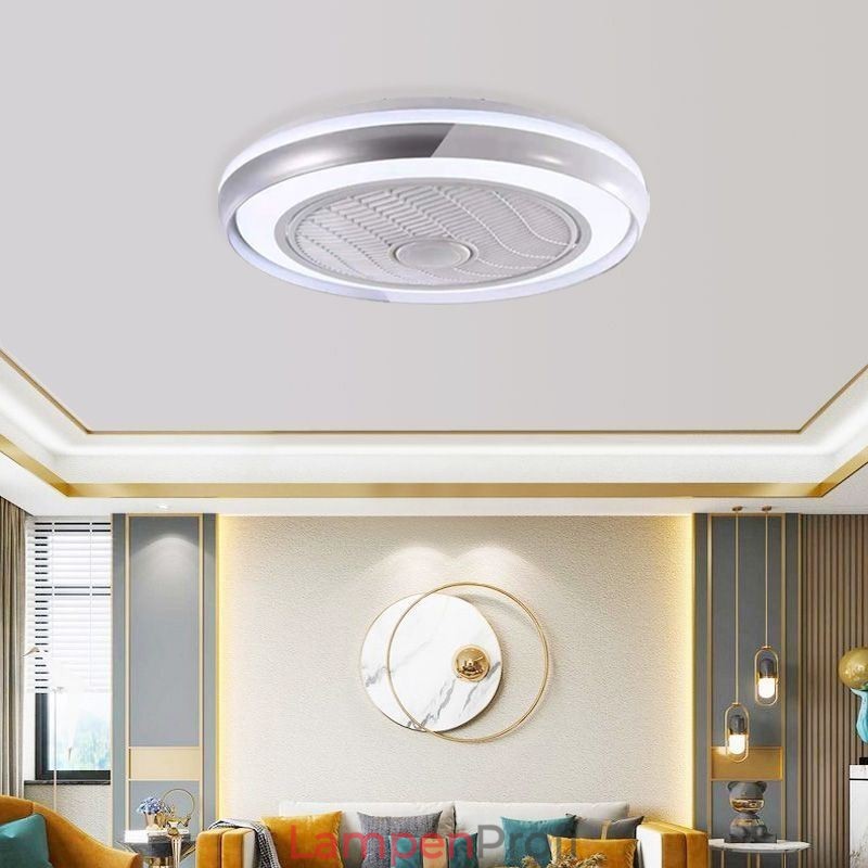 Moderne Deckenventilatorleuchten Runde Deckenleuchte aus Acryl mit Fernbedienung