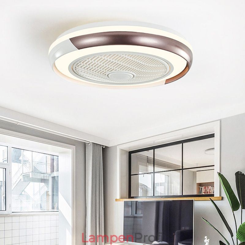 Moderne Deckenventilatorleuchten Runde Deckenleuchte aus Acryl mit Fernbedienung