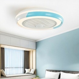 Moderne Deckenventilatorleuchten Runde Deckenleuchte aus Acryl mit Fernbedienung