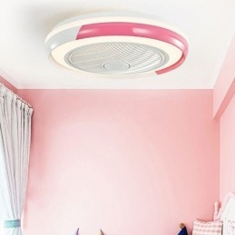 Moderne Deckenventilatorleuchten Runde Deckenleuchte aus Acryl mit Fernbedienung