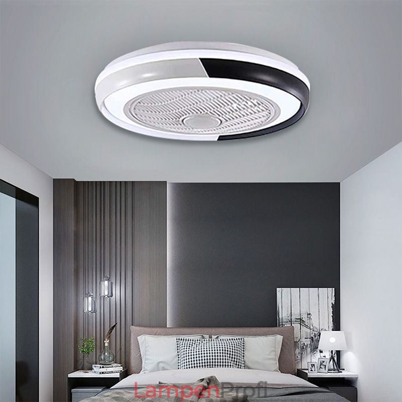 Moderne Deckenventilatorleuchten Runde Deckenleuchte aus Acryl mit Fernbedienung