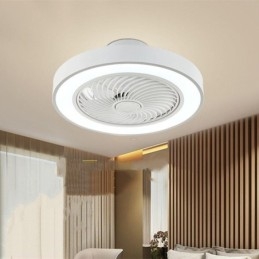 Moderne Deckenventilatorleuchten mit Fernbedienung, runde Deckenleuchte aus Acryl