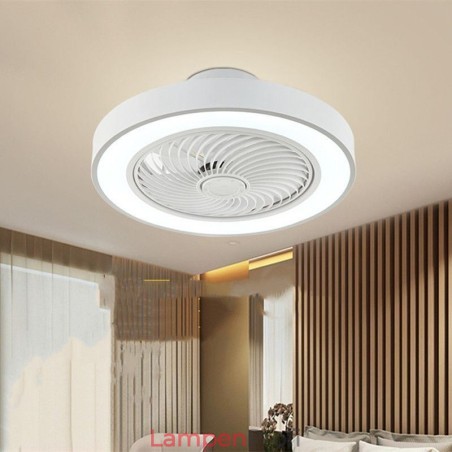 Moderne Deckenventilatorleuchten mit Fernbedienung, runde Deckenleuchte aus Acryl Moderne Deckenventilatorleuchten mit Fernbedienung, runde Deckenleuchte aus Acryl