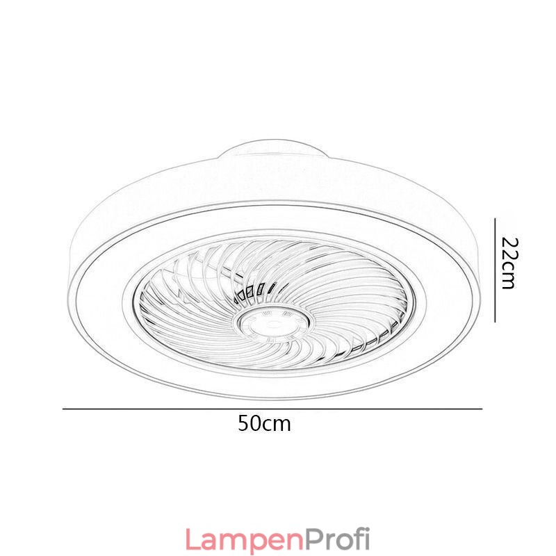 Moderne Deckenventilatorleuchten mit Fernbedienung, runde Deckenleuchte aus Acryl