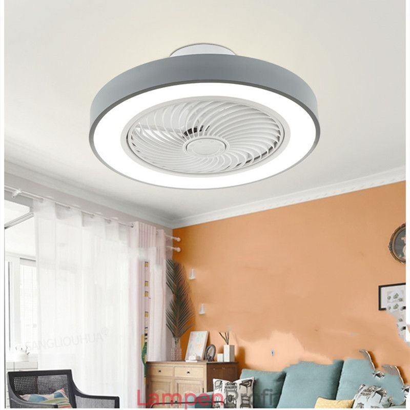 Moderne Deckenventilatorleuchten mit Fernbedienung, runde Deckenleuchte aus Acryl
