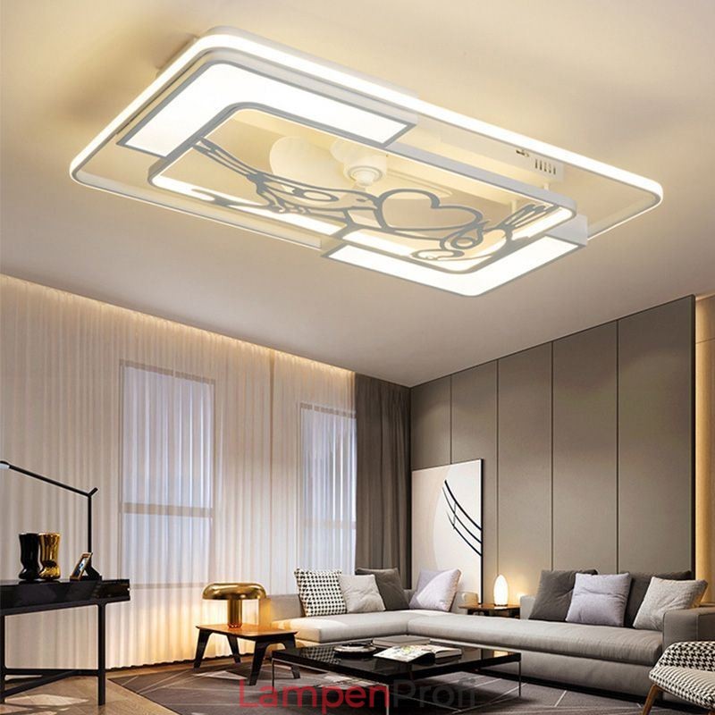 Moderne rechteckige Deckenventilatorleuchten