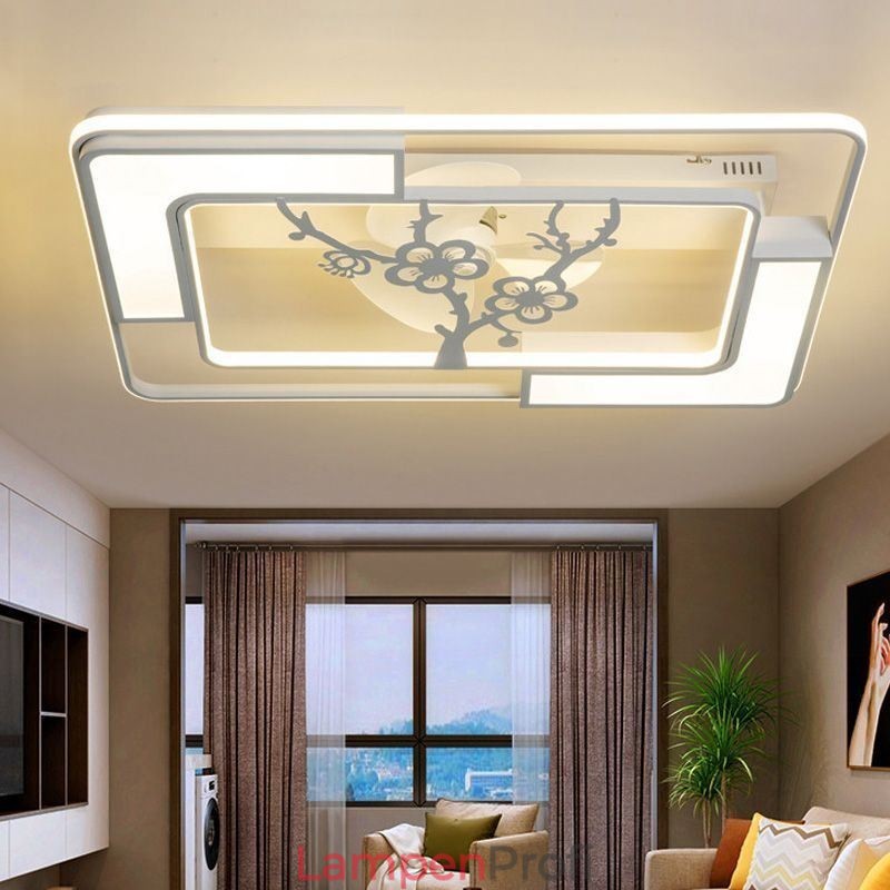 Moderne rechteckige Deckenventilatorleuchten