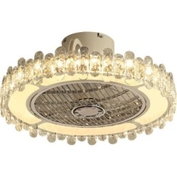 Kristall Deckenventilator Licht Gold Runde Deckenlampe