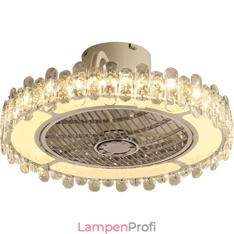 Kristall Deckenventilator Licht Gold Runde Deckenlampe