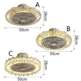 Kristall Deckenventilator Licht Gold Runde Deckenlampe
