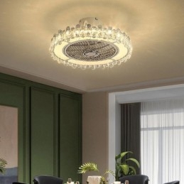 Kristall Deckenventilator Licht Gold Runde Deckenlampe