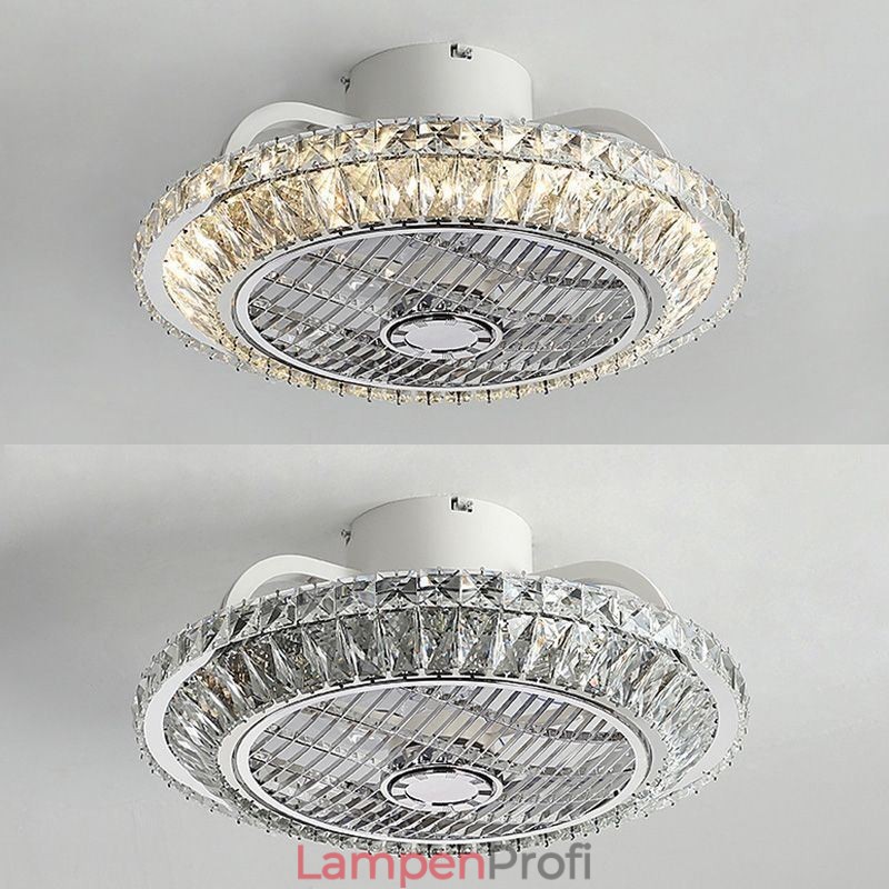 Kristall Deckenventilator Licht Gold Runde Deckenlampe