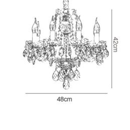 Europäischer Kronleuchter aus klarem Kristallglas, Lichtkörper mit 8 Lichtern