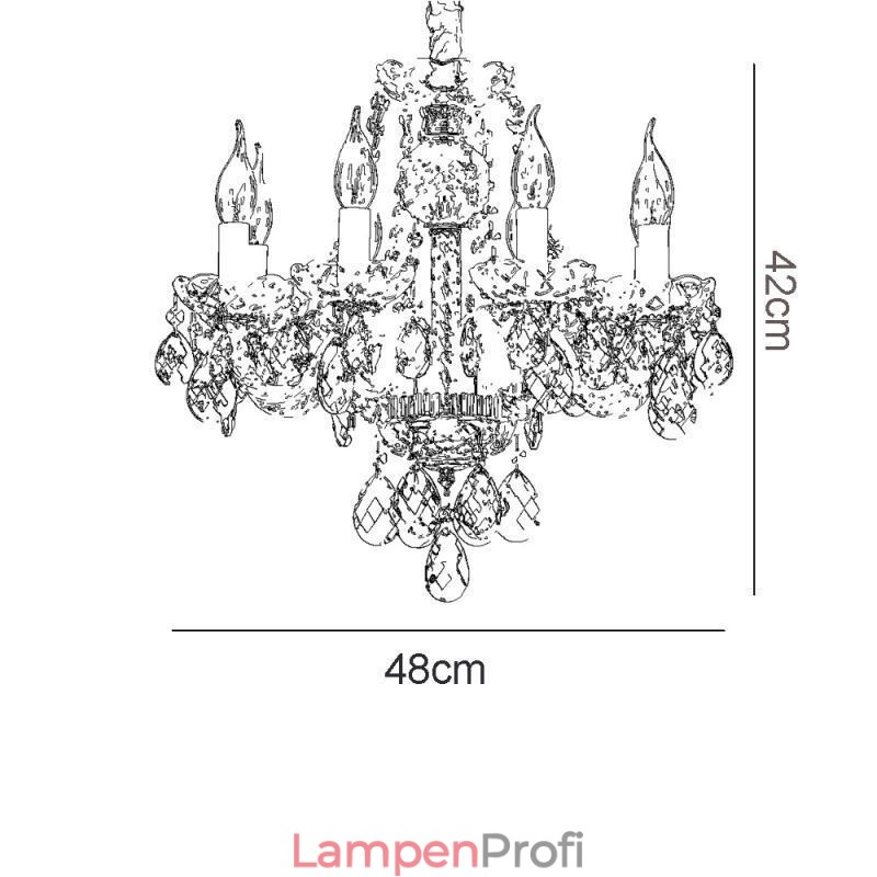 Europäischer Kronleuchter aus klarem Kristallglas, Lichtkörper mit 8 Lichtern