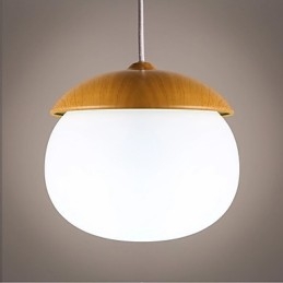 Moderner zeitgenössischer Kronleuchter im Mini-Stil aus Holz und Bambus