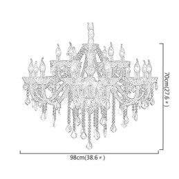 Europäischer Kristall-Kronleuchter Luxus Pendelleuchte Blau Anhänger