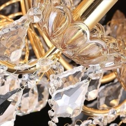 Großer Luxus-Kristall-Kronleuchter, europäische Deckenleuchte in Gold