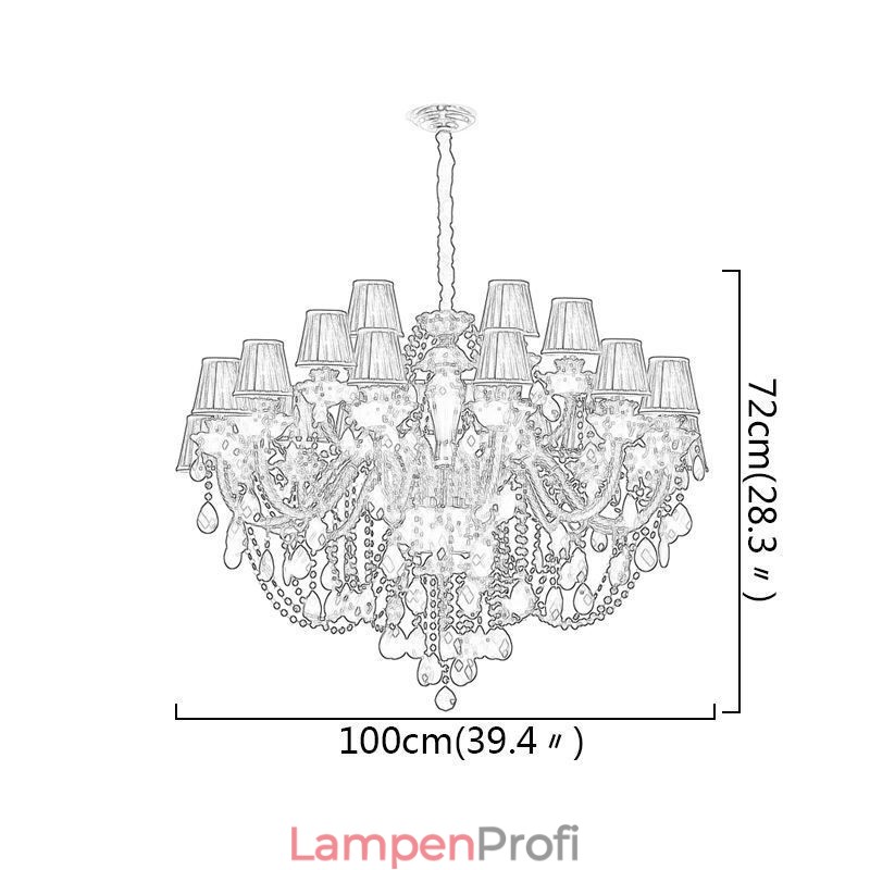 Luxus-Kristall-Kronleuchter im europäischen Stil, schwarze Pendelleuchte