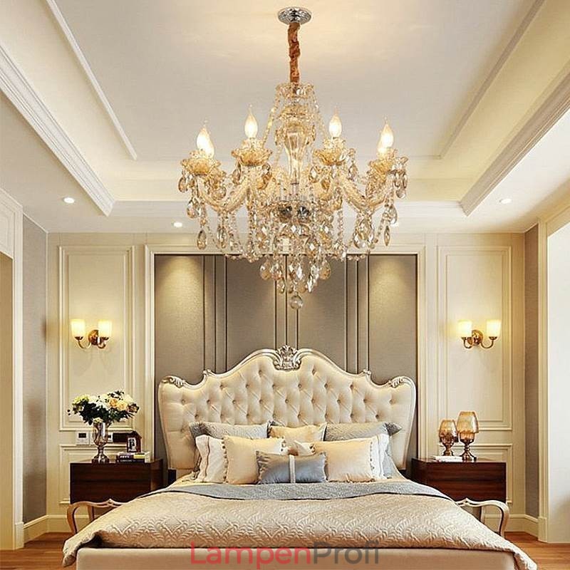Kristall Kronleuchter Cognac Decke Licht Luxus Europäischen