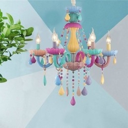 Europäische bunte Kristall Kronleuchter Macaron Pendelleuchte