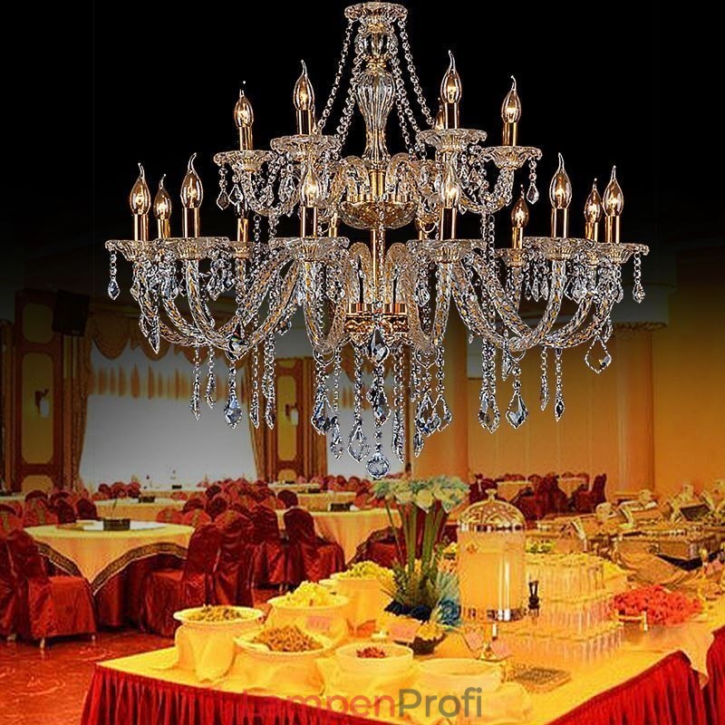 Luxus Kristall Kronleuchter Goldene Europäische Gewinde Arm Decke Licht