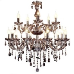 Großer europäischer Kristallkronleuchter, elegante Pendelleuchte