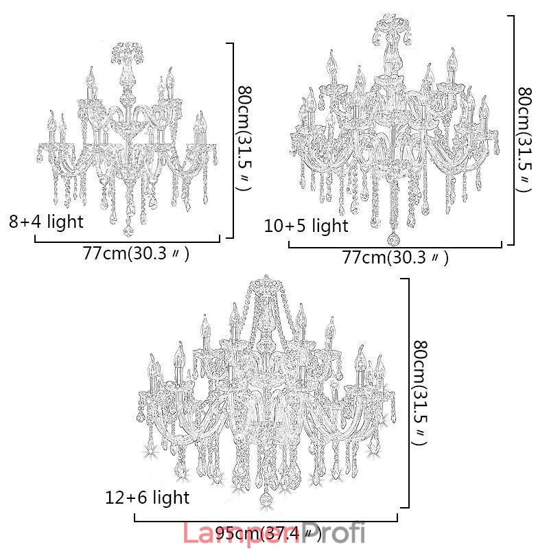 Europäischer Kristall-Kronleuchter, transparente Pendelleuchte