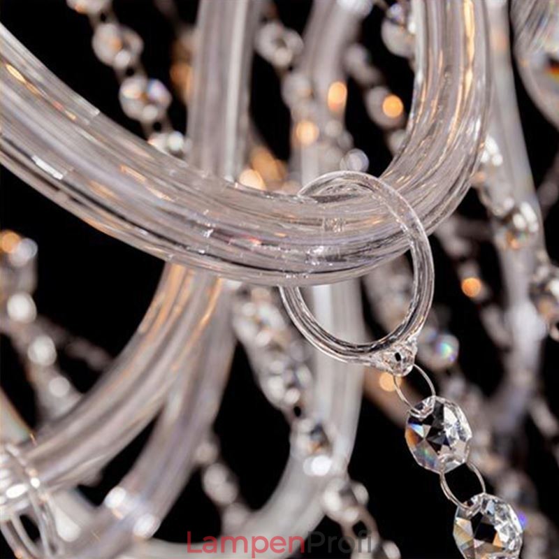 Großer europäischer Kristall-Kronleuchter, transparente Deckenleuchte