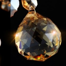 Europäischer Kristall-Kronleuchter, elegante bernsteinfarbene Pendelleuchte