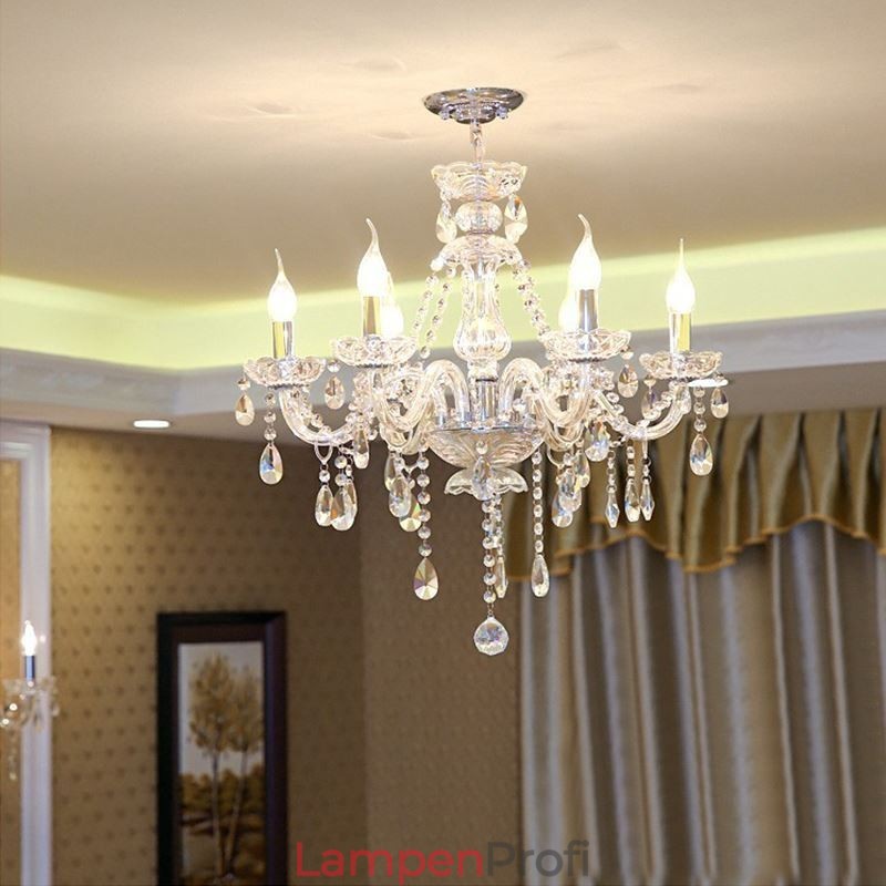 Moderner Kristall-Kronleuchter, europäische transparente Pendelleuchte