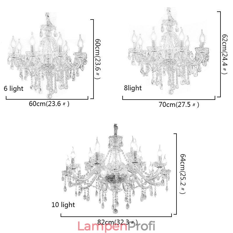 Moderner Kristall-Kronleuchter, europäische transparente Pendelleuchte