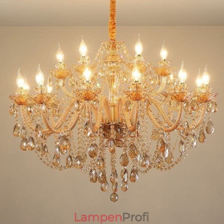Europäischer Kristall-Kronleuchter Luxus Cognac Pendelleuchte Europäischer Kristall-Kronleuchter Luxus Cognac Pendelleuchte