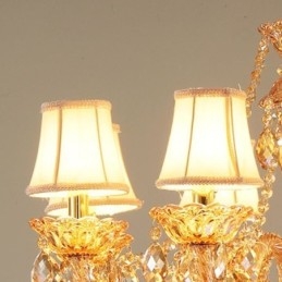 Europäischer Kristall-Kronleuchter Luxus Cognac Pendelleuchte