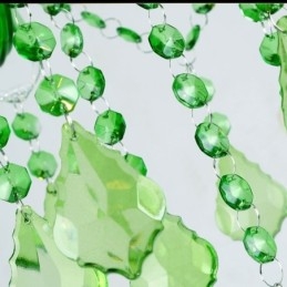 Einzigartiger Kristall-Kronleuchter im europäischen Stil, grasgrüne Pendelleuchte