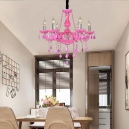 Europäischen Stil Kristall Kronleuchter Rosa Pendelleuchte Romantische