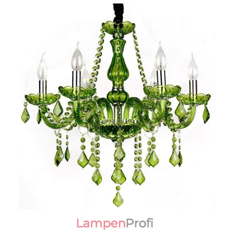 Kristall-Kronleuchter im europäischen Stil, einzigartige grüne Pendelleuchte