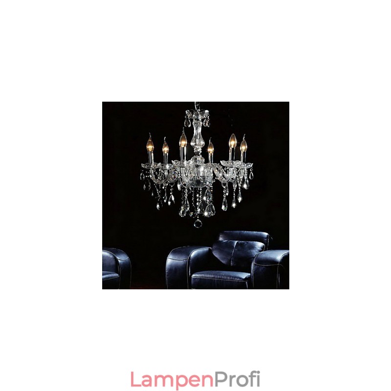 Eleganter Kristall-Kronleuchter mit 6 Lichtern