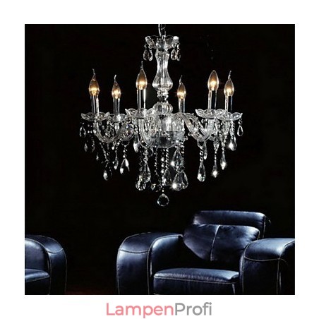 Eleganter Kristall-Kronleuchter mit 6 Lichtern Eleganter Kristall-Kronleuchter mit 6 Lichtern